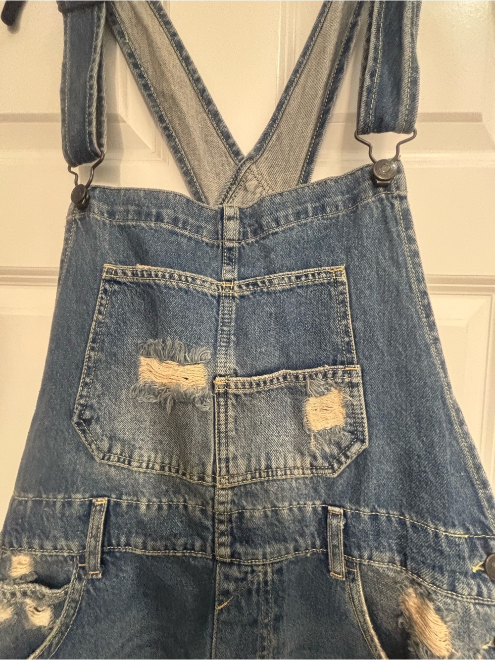 We The Free/Free People Light Blue Denim Shortalls - Picture 4 of 7